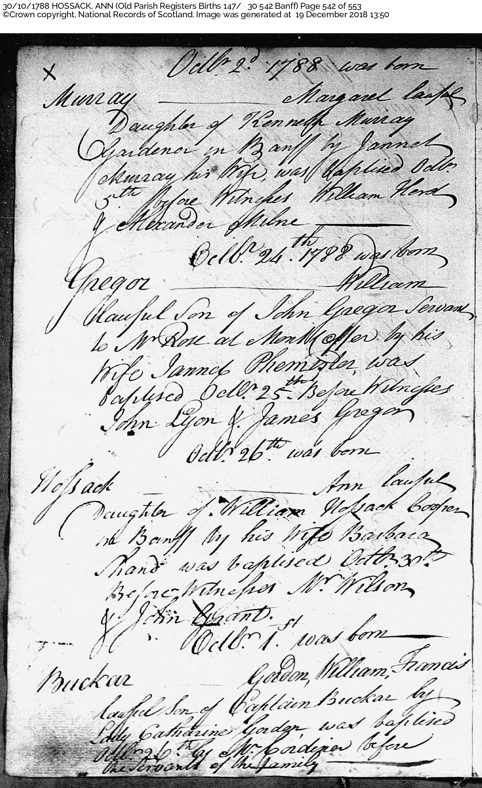 AnnHossack_B1788 Banff, October 26, 1788